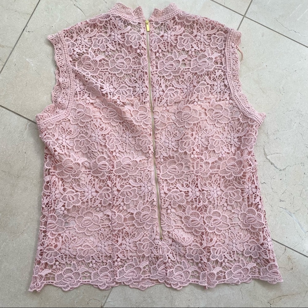 Nanette Lapore Blush Pink Lace Sleeveless Top XL - Picture 4 of 4